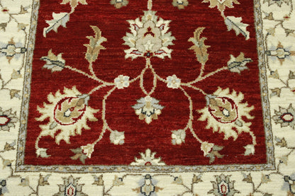 Traditional Indo Zigler Chobie Wool Hand Knotted Rug 2.8x10.2 -w20142