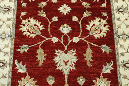 Traditional Indo Zigler Chobie Wool Hand Knotted Rug 2.8x10.2 -w20142