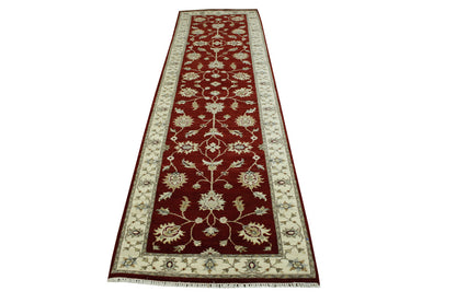 Traditional Indo Zigler Chobie Wool Hand Knotted Rug 2.8x10.2 -w20142