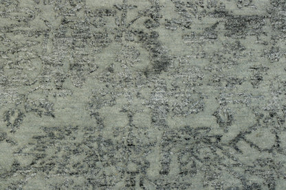 Transitional Abstract Broken Design Wool/silk Hand Knotted Rug 2.6x9.9 -w20162