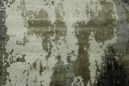Modern Abstract Broken Design Wool/silk Hand Knotted Rug 2.7x10.0 -w20253