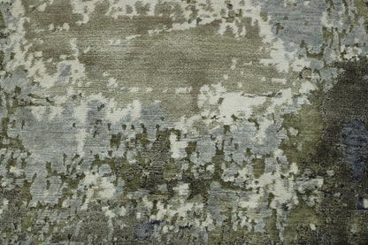 Modern Abstract Broken Design Wool/silk Hand Knotted Rug 2.7x10.0 -w20253