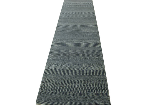 Modern Grass Design Wool Hand Knotted Rug 2.7x10.1 -w2084