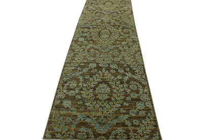 Transitional Suzani Design Chobie Wool Hand Knotted Rug 3.0x9.11 -w2107