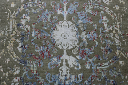 Transitional Abstract Broken Design Wool/silk Hand Knotted Rug 2.5x9.10 -w2074