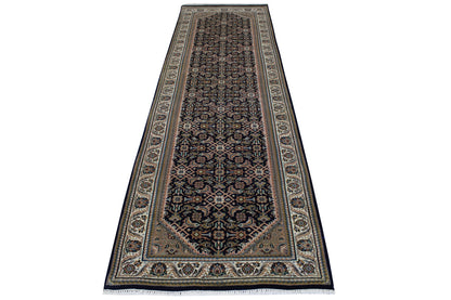 Traditional Fine Mir Wool Hand Knotted Rug 2.9x9.4 -w20021