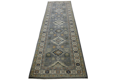 Tribal Super Kazak Wool Hand Knotted Rug 2.9x9.7 -b-121