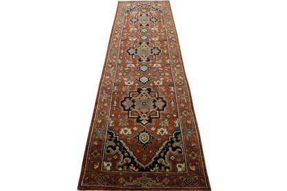 Tribal Heriz Wool Hand Knotted Rug 2.8x9.9 -w20077