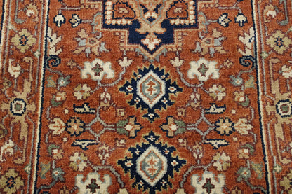 Tribal Heriz Wool Hand Knotted Rug 2.8x9.9 -w20077
