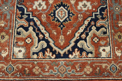 Tribal Heriz Wool Hand Knotted Rug 2.8x9.9 -w20077