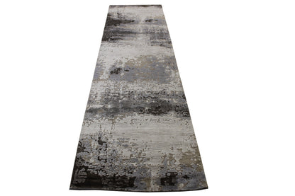 Modern Abstract Broken Design Wool/silk Hand Knotted Rug 2.7x9.11 -w20256