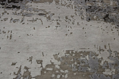 Modern Abstract Broken Design Wool/silk Hand Knotted Rug 2.7x9.11 -w20256