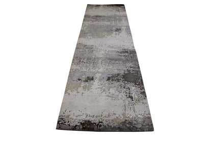 Modern Abstract Broken Design Wool/silk Hand Knotted Rug 2.7x9.11 -w20256