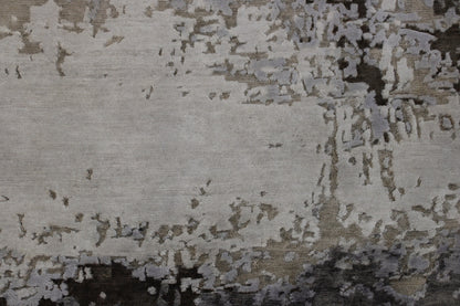 Modern Abstract Broken Design Wool/silk Hand Knotted Rug 2.7x9.11 -w20256