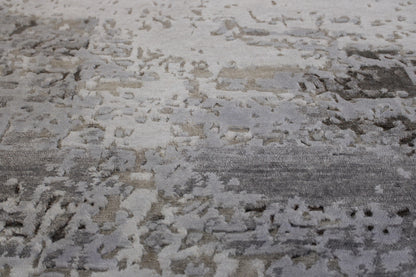 Modern Abstract Broken Design Wool/silk Hand Knotted Rug 2.7x9.11 -w20256