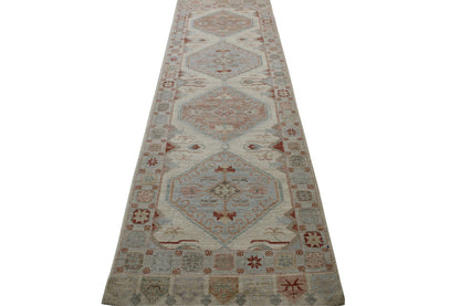 Oushak Whitewash Chobie Wool Hand Knotted Rug 2.10x9.10 -w20354