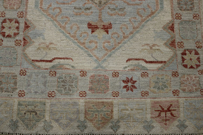 Oushak Whitewash Chobie Wool Hand Knotted Rug 2.10x9.10 -w20354