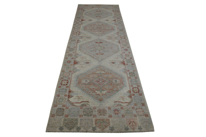 Oushak Whitewash Chobie Wool Hand Knotted Rug 2.10x9.10 -w20354