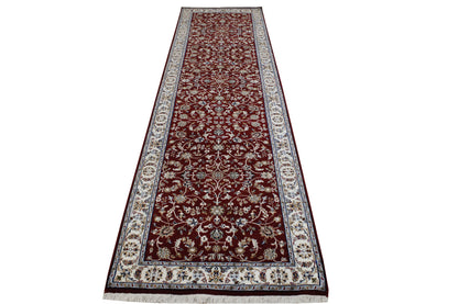 Traditional Fine Nain Design Wool/silk Hand Knotted Rug 2.9x10.5 -w2389