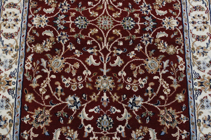 Traditional Fine Nain Design Wool/silk Hand Knotted Rug 2.9x10.5 -w2389