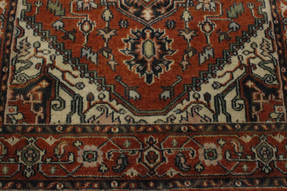 Tribal Heriz Wool Hand Knotted Rug 4x6 - w20092