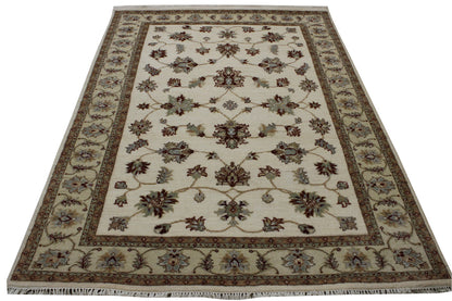 Traditional Indo Agra Chobie Wool Hand Knotted Rug 4x6 - w20150
