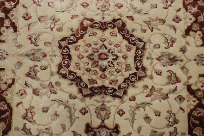 Traditional Jaipur Tabriz Design Wool/Silk Hand Knotted Rug 4x6 - w2213