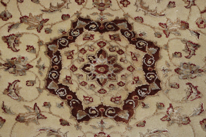 Traditional Jaipur Tabriz Design Wool/Silk Hand Knotted Rug 4x6 - w2213