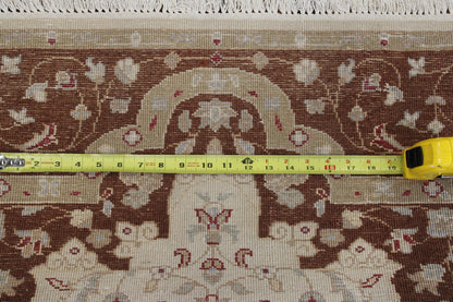 Traditional Jaipur Tabriz Design Wool/Silk Hand Knotted Rug 4x6 - w2213