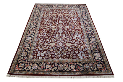 Traditional Turk Heraki Wool/Silk Hand Knotted Rug 4x6 - w20224