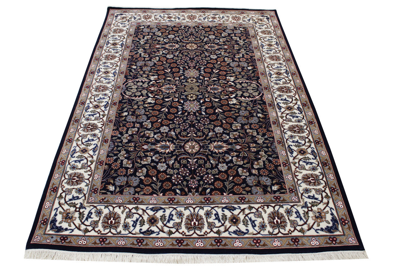 Traditional Turk Heraki Wool/Silk Hand Knotted Rug 4x6 - w20223