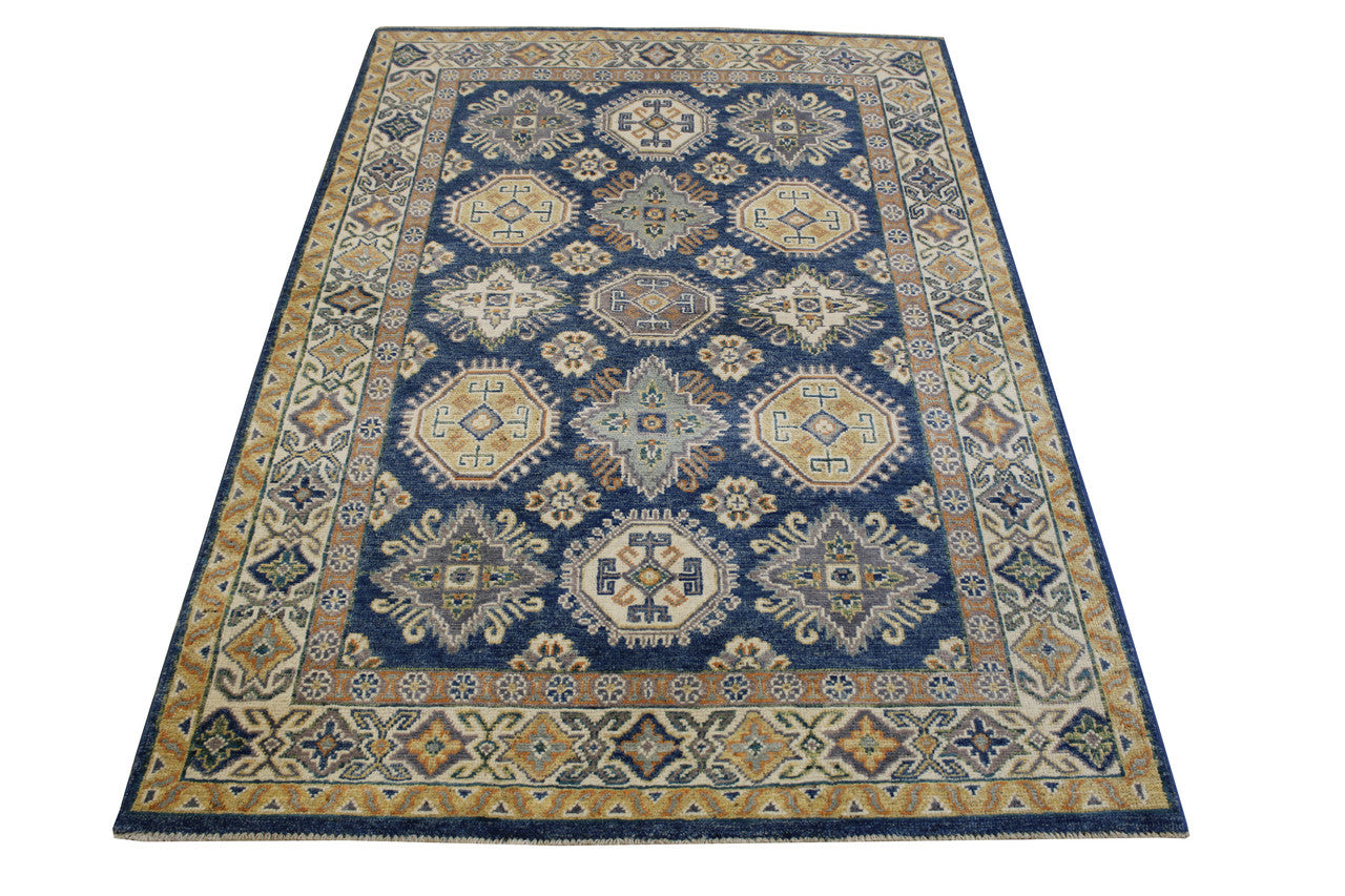 Tribal Super Kazak Wool Hand Knotted Rug 4x6 - b-122