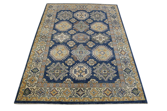 Tribal Super Kazak Wool Hand Knotted Rug 4x6 - b-122