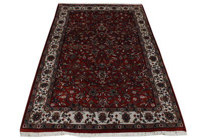 Traditional Mahal Design Wool Hand Knotted Rug 4x6 - w2211