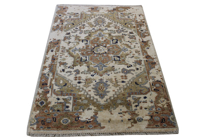 Transitional Abstract Broken Design Wool/viscose Hand Knotted Rug 3x5 - w2241