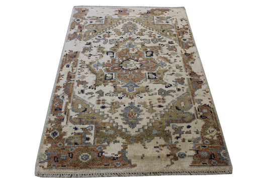 Transitional Abstract Broken Design Wool/viscose Hand Knotted Rug 3x5 - w2241