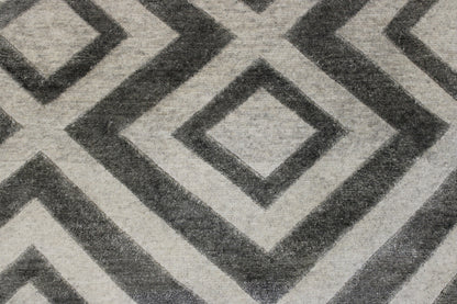 Modern Diamond Design Wool/silk Hand Knotted Rug 3x5 - w2052