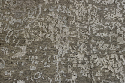 Transitional Abstract High low Wool/silk Hand Knotted Rug 3x5 - w2021