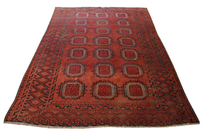 Traditional Antique Bokhara Good Condition Wool Hand Knotted Rug 5.0x7.0 - w5044