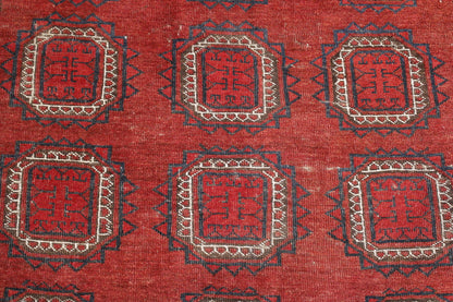 Traditional Antique Bokhara Good Condition Wool Hand Knotted Rug 5.0x7.0 - w5044