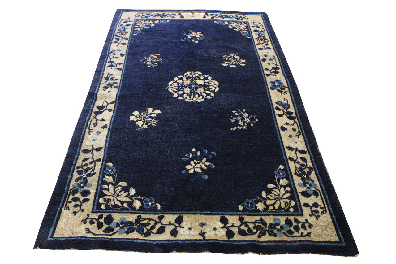 Traditional Antique Chinese Nicolson Wool Hand Knotted Rug 4.0x7.0 - w5043