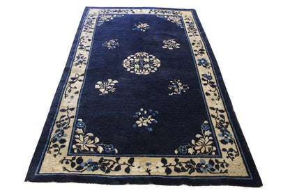 Traditional Antique Chinese Nicolson Wool Hand Knotted Rug 4.0x7.0 - w5043