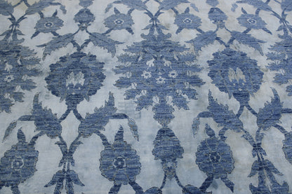 Transitional Silky Ikat Wool Hand Knotted Rug 8x10 -w5046