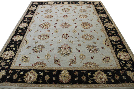 Oushak Indo Agra Chobie Wool Hand Knotted Rug 8x10 -w20128