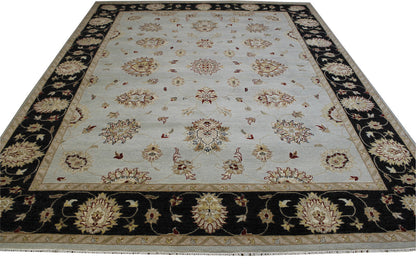 Oushak Indo Agra Chobie Wool Hand Knotted Rug 8x10 -w20128