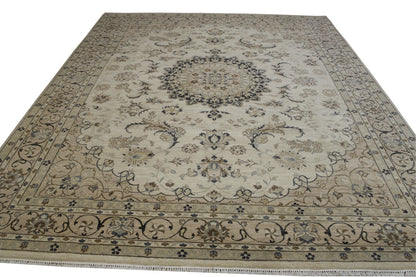 Oushak Indo Agra Chobie Wool Hand Knotted Rug 8x10 -w20131
