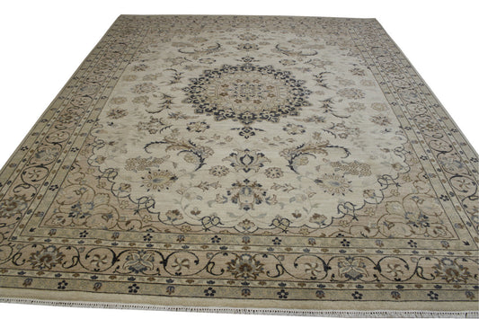 Oushak Indo Agra Chobie Wool Hand Knotted Rug 8x10 -w20131