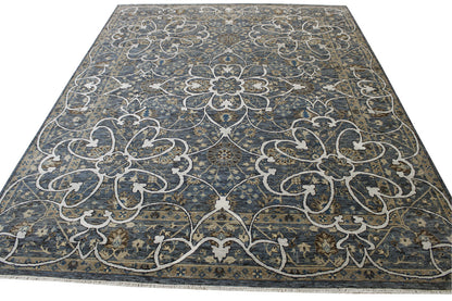 Oushak Indo Agra Chobie Wool Hand Knotted Rug 8x10 -w20145