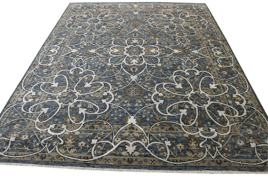 Oushak Indo Agra Chobie Wool Hand Knotted Rug 8x10 -w20145