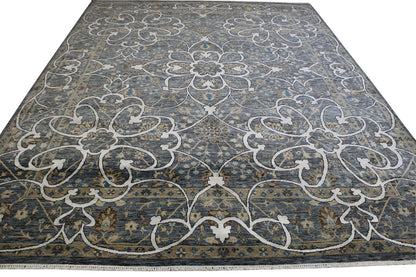 Oushak Indo Agra Chobie Wool Hand Knotted Rug 8x10 -w20145
